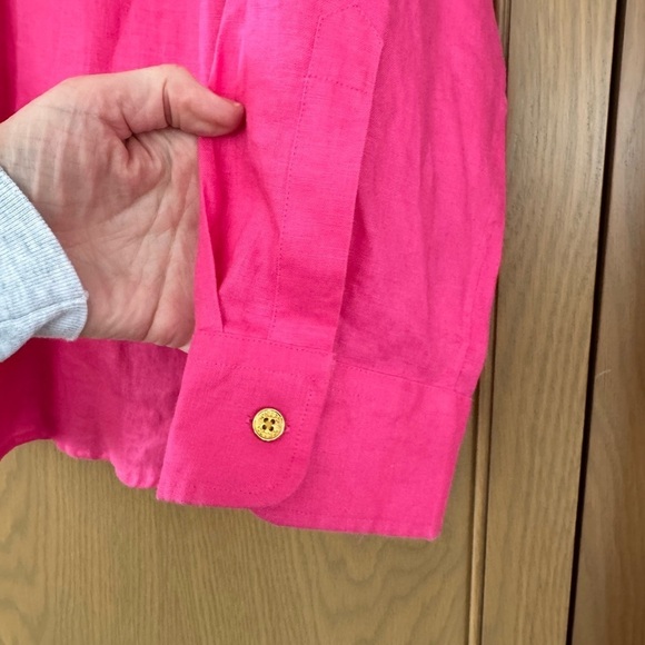 Chaps Classics Linen Button Front Collared Blouse / xlarge - Picture 2 of 13